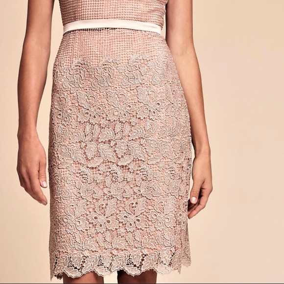 Anthropologie Mignon Doo Priscilla Dress Blush/Metallic. Sz 8 - Picture 4 of 6